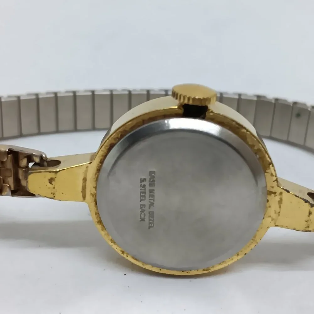 VINTAGE Timex 35D Manual Wind Women's 22mm Gold Tone Flex Band Watch